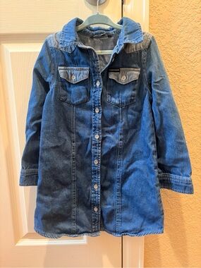 Calvin Klein Jeans Indigo Denim Button-Front Kids Dress